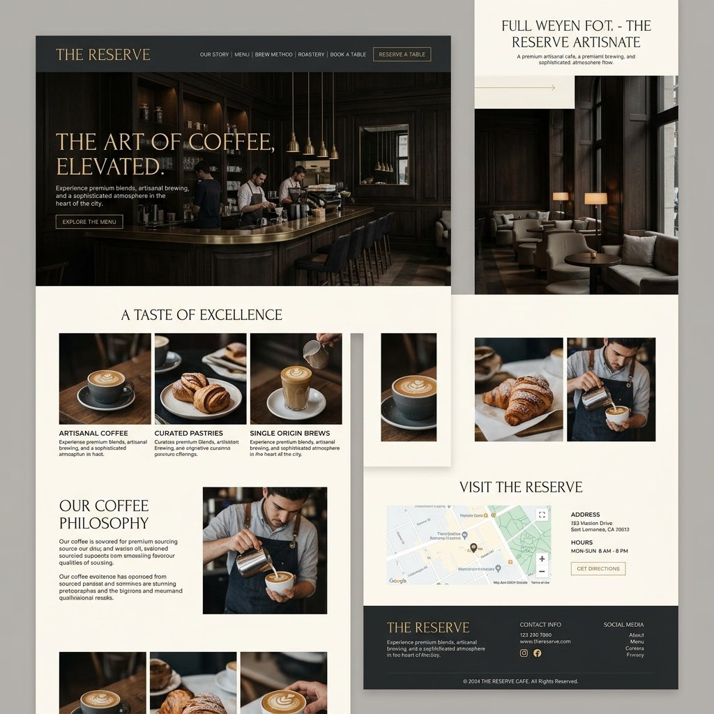 Lumina Café - Full page layout mockup
