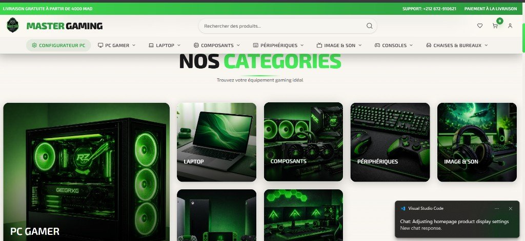 MasterGaming storefront e-commerce - Création boutique en ligne gaming Maroc, développement site marchand Next.js par OIS web agency Morocco